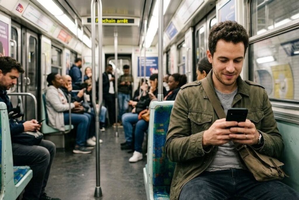 homme sur smartphone