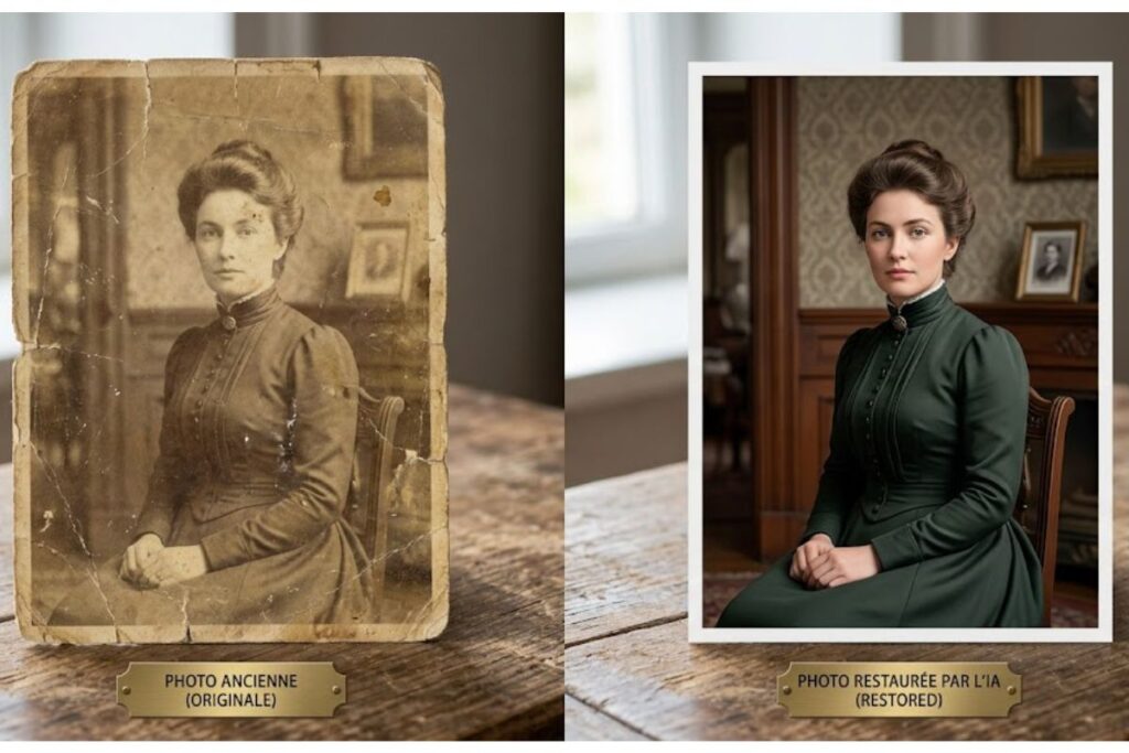 photo restaurée par intelligence artificielle