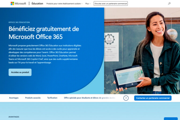 Capture d'écran du site microsoft.com