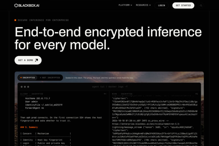 Capture d'écran du site blackbox.ai